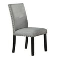 thumbnail image 2 of Modern Contemporary Set of 4pc Side Chairs Gray Fabric Cushion Upholstered Nailhead Trim Dining Room Chairs, 2 of 10