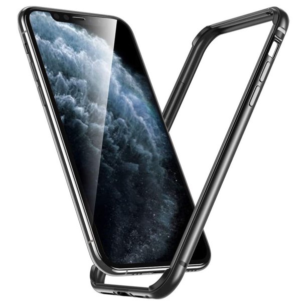 Bumper Case Compatible for IPhone 11 Pro, Metal Frame Armor with Soft