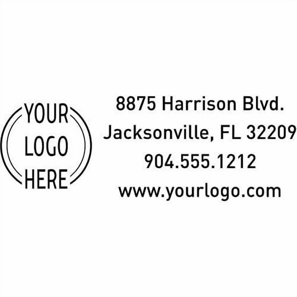 Holmes Stamp & Sign Custom Rectangle Logo Return Address Stamp - Self-Inking Stamper - Rubber Personalized Business Stamp - 2.5" x 0.1"