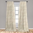 thumbnail image 5 of Ambesonne Floral Curtains, Warm Colored Paisley, Pair of 28"x63", Cream Tan, 5 of 5