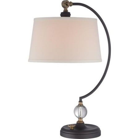 Quoizel Lighting 24 5 One Light Portable Table Lamp Oil Rubbed Quoizel Lighting 24 5 One Light Portable Table Lamp Oil Rubbed Bronze Finish With White