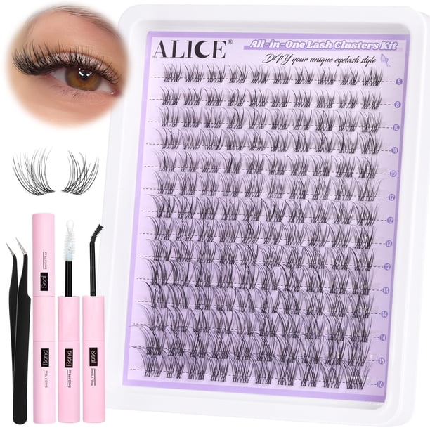 Lash Clusters Kit ALICE Natural Wispy Lash Extension, 140 unidades