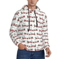 thumbnail image 2 of Pofeuu Christmas Train Print Mens Casual Hooded Collar Drawstring Hoodies Pullover Sweatshirts Casual Long Sleeve Shirts-4X-Large, 2 of 7