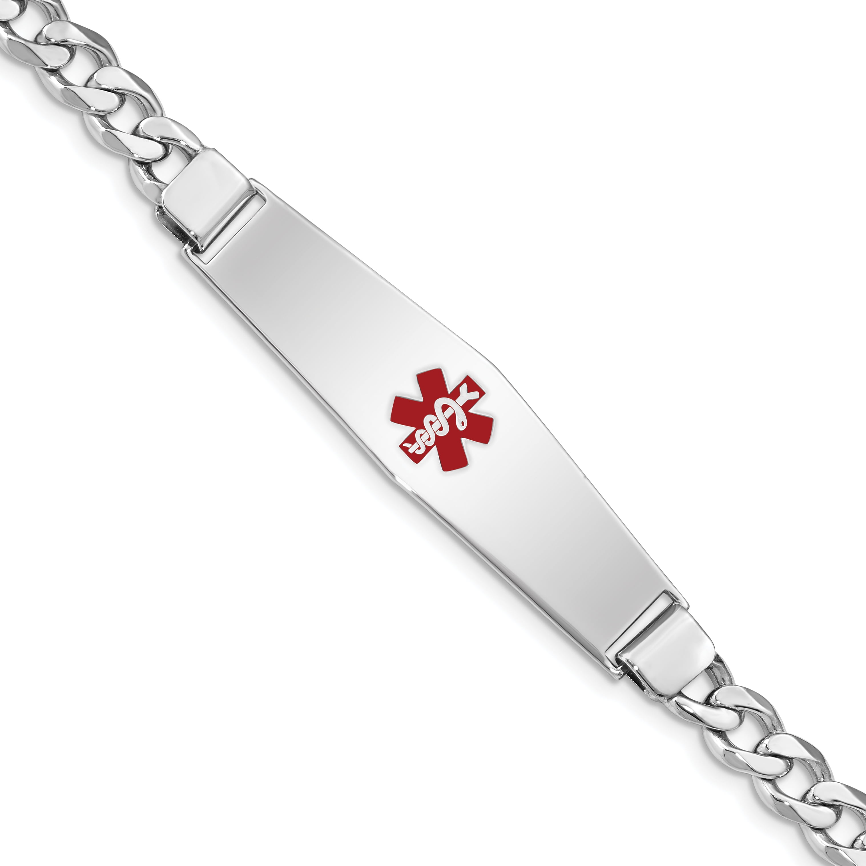 925 Sterling Silver Medical Id Curb Link Bracelet 8 Inch Fine Jewelry Ideal Gifts For Women Gift