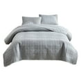 thumbnail image 2 of RXIRUCGD Double Sided Washed Cotton Quilted Bed Cover 3 Pcs Set Solid Colo Pillowcase20x26in, 2 of 6