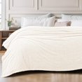thumbnail image 2 of czcpp-Fleece Blankets Queen Size, Soft Warm and Fuzzy Blanket for Bed, Suitable for All Seasons, 90x90 Inches, White, 2 of 4