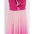 thumbnail image 6 of Haitryli Girls Liturgical Worship Praise Dance Tunic Dresses Lyrical Contemporary Dancewear Shiny Sequins Bodice Dress Hot Pink 8, 6 of 7