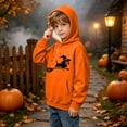 thumbnail image 4 of BaoFuBaoMei Hoodie for Boys Girls Pullover Halloween Ghost Long Cuffed Sleeve Sweatshirt Tops with Pockets Fleece Lined Loose Hooded Fall Clothing for Daily Wear School Party Classroom Celebration, 4 of 8