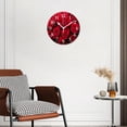 thumbnail image 3 of 12 Inch Wall Clock Battery Operated Silent Clock Decorative for Office, Kitchen, Outdoor, Living Room，3D Stylish Rose Flower Floral Beautiful Pictures, 3 of 4