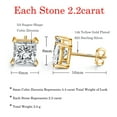 thumbnail image 2 of 14k Gold Plated 925 Sterling Silver 4 Prong Square Shape Cubic Zirconia Stud Earrings, 2 of 7