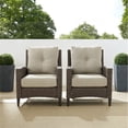 thumbnail image 4 of Afuera Living 2 Piece Outdoor Wicker High Back Arm Chair Set in Oatmeal, 4 of 16
