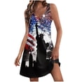 thumbnail image 2 of ZHUGeLI 4th of July Outfits for Women, Women's Casual With Pockets Summer Floral Print Dress V-Neck Mini Dresses, American Flag Patriotic Outfits Up to 50% off, 2 of 7