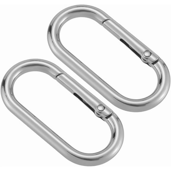 1 Box 6Pcs Oval Keychain Rings Oval Keychain Rings Silver Bulk Alloy Metal Large Heavy Duty Buckle Hook Connector Key Chain Clip Clasp for Bags Straps Keyring Jewelry Making DIY Crafts Adults for DIY