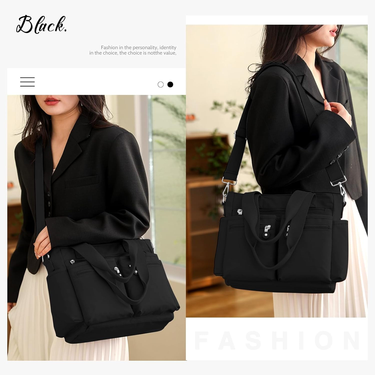 Tote Bag for Women Canvas Tote Bags Handbags for Women Crossbody Bag with Multiple Pockets