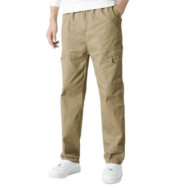 KaLI_store Mens Cargo Pants Men's Full Elastic Waist Casual Cargo Pants ...