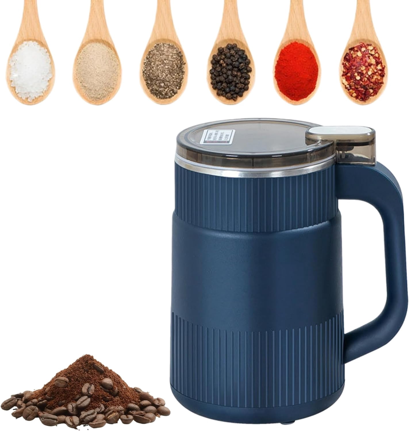 Coffee Grinder Electric for Home Use: Small Spice Grinder Electric Fine Powder,Multifunctional Coffee Bean Grinder Fine Grinding,Pet Food Grinder,110V,500ML/17oz (White)