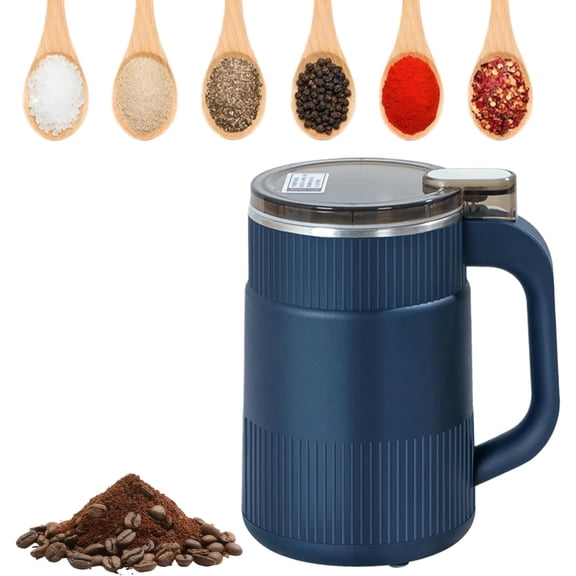 Coffee Grinder Electric for Home Use: Small Spice Grinder Electric Fine Powder,Multifunctional Coffee Bean Grinder Fine Grinding,Pet Food Grinder,110V,500ML/17oz (Blue)