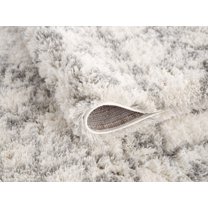 7' X 9' Gray and Ivory Southwestern Shag Power Loom Area Rug