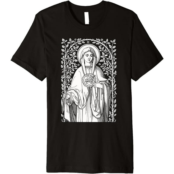 Vintage Virgin Mary Immaculate Heart Catholic Premium T-Shirt