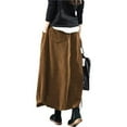 thumbnail image 3 of Falda de pana, falda larga de pana, falda retro sencilla de invierno, 3 of 4