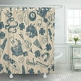 thumbnail image 1 of SUTTOM Seamless Pattern Traditional Tattoo Designs Dice Clover Knife Lightning Shower Curtain 66x72 inch, 1 of 1