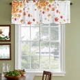 thumbnail image 4 of 2 Pack Valances for Windows, Fall Window Valances for Living Room/Bedroom/Bathroom, Orange Maple Leaf Red Retro Fruit Watercolor White Light Filtering Kitchen Curtain Valance 60"W x18" L, 4 of 9