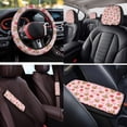 thumbnail image 4 of Binienty 14 PCS Car Seat Covers Front and Backseat Cute Ladybug Auto Seat Covers & Accessories with 15 Inch Steering Wheel Cover Safety Belt Pads Armrest Pad Headrest Cover for Vehicle Interior Set, 4 of 8