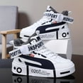 thumbnail image 6 of Men'S High-Top Faux Sneakers - Solid Color Lace-Up Casual Sports Shoes with Warm Fleece Lining, Non-Slip Rubber Sole for Autumn and Winter, 6 of 9