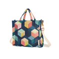 thumbnail image 7 of FORMRS Womens Corduroy Tote Bag Crossbody Shoulder Handbag with Pocket, Blue Cubes, 7 of 7