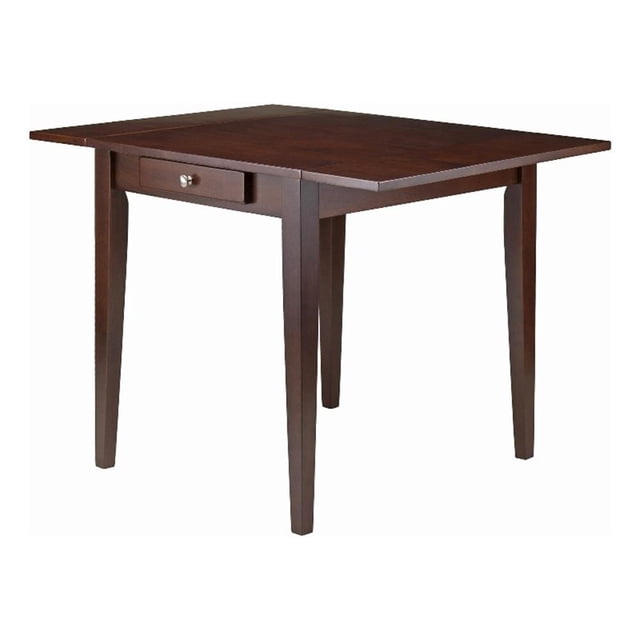 Pemberly Row Double Drop Leaf Solid Wood Dining Table in Antique Walnut