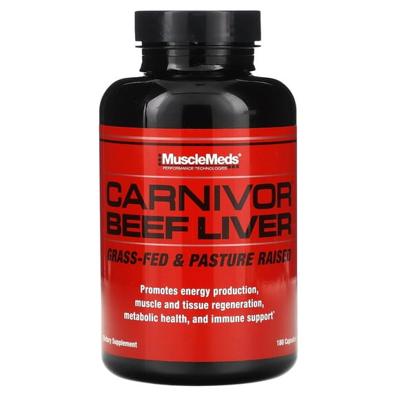 MuscleMeds Carnivor Beef Liver, 180 Capsules (500 mg per Capsule)