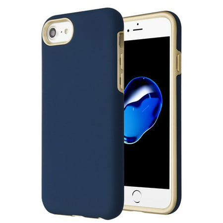 Apple iPhone 8, iPhone 7, iPhone 6 /6S Phone Case Slim Hybrid Shockproof Impact Rubber Dual Layer Rugged Protective Hard PC Bumper & Soft TPU Back Cover Blue Gold Case for Apple iPhone 8, 7, 6S,