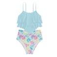 thumbnail image 4 of mgoYE Girl Swimsuit Size 14-16 Tankini Girls Swimsuit Two Piece Bikini Sets Color-Block Adjustable Straps Bathing Suit Girls Swimwear(I,15-16 Years), 4 of 4