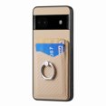 thumbnail image 2 of Allytech Wallet Case for Google Pixel 6a, Weave Texture TPU Cards Holder Ring Holder Kickstand Shockproof Anti-Scratch Bumper Back Cover Case for Google Pixel 6a - Khaki, 2 of 13