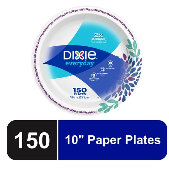 Dixie Everyday Paper Dinner Plates, 10", 150 Count