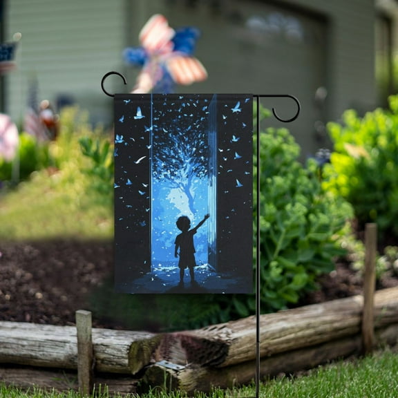 Yayeee Garden Flag 12" x 18" Double Sided Outdoor Yard Lawn Holiday Decorations, Blue Butterfly
