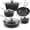 Black, variant on Induction Cookware Nonstick,  Pots and Pans Set for Induction Cooktop, Compatible with  Stoves, Dishwasher Safe Kitchen Cooking Pan Set with Frying Pans, Saucepans & Stockpot, 10- (Grey)