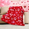 thumbnail image 5 of Valentine's Throw Blanket, Romantic Heart Warm Soft Plush Flannel Fleece Throw Cozy Blanket for Mom Couple Couch Chair Bedroom Picnic Home Decorative, 39 x 51 Inch, 5 of 6