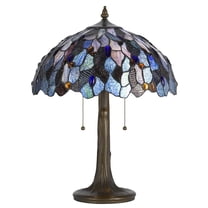 Cal Lighting Tiffany 17" Transitional Metal Table Lamp in Antique Brass
