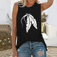 thumbnail image 2 of Aoochasliy Tank Tops for Women Clearance Women Casual Feather Printing Sleeveless O-Neck Loose Vest Tops, 2 of 5