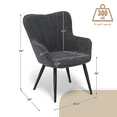 thumbnail image 2 of OSM High Back Accent Chair, Modern Upholstered Armchair with Metal Legs for Living Room, Bedroom & Office, Comfy Reading Chair, Lava Gray, 2 of 7