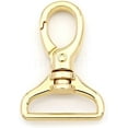 thumbnail image 3 of 2pcs Oval Snap Hooks Heavy Duty Metal Push Gate Swivel Lobster Clasp Keychain Clip Purse Making Accessories SC09 (1 Inch, Gold), 3 of 5