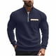 thumbnail image 2 of Blusa y camisa de manga larga con cuello alto para hombre, jersey de terciopelo con cremallera de un cuarto de color liso, blusa informal de manga larga con cuello alto para hombre, blusa de poliéster, 2 of 9