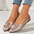 thumbnail image 5 of Miluxas Women's Flats, Foldable Ballet Flats for Women, Fashion Buckle Pionted Toe Comfort Light Weight Slip-On Dress Shoes Pink 6.5(38), 5 of 9