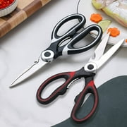 Kitchen Shears Multi Purpose Strong Stainless Steel Kitchen Utility Scissors with Cover Poulry,2 pack, Fish, Meat, Vegetables, Herbs, Bones, Dishwasher Safe