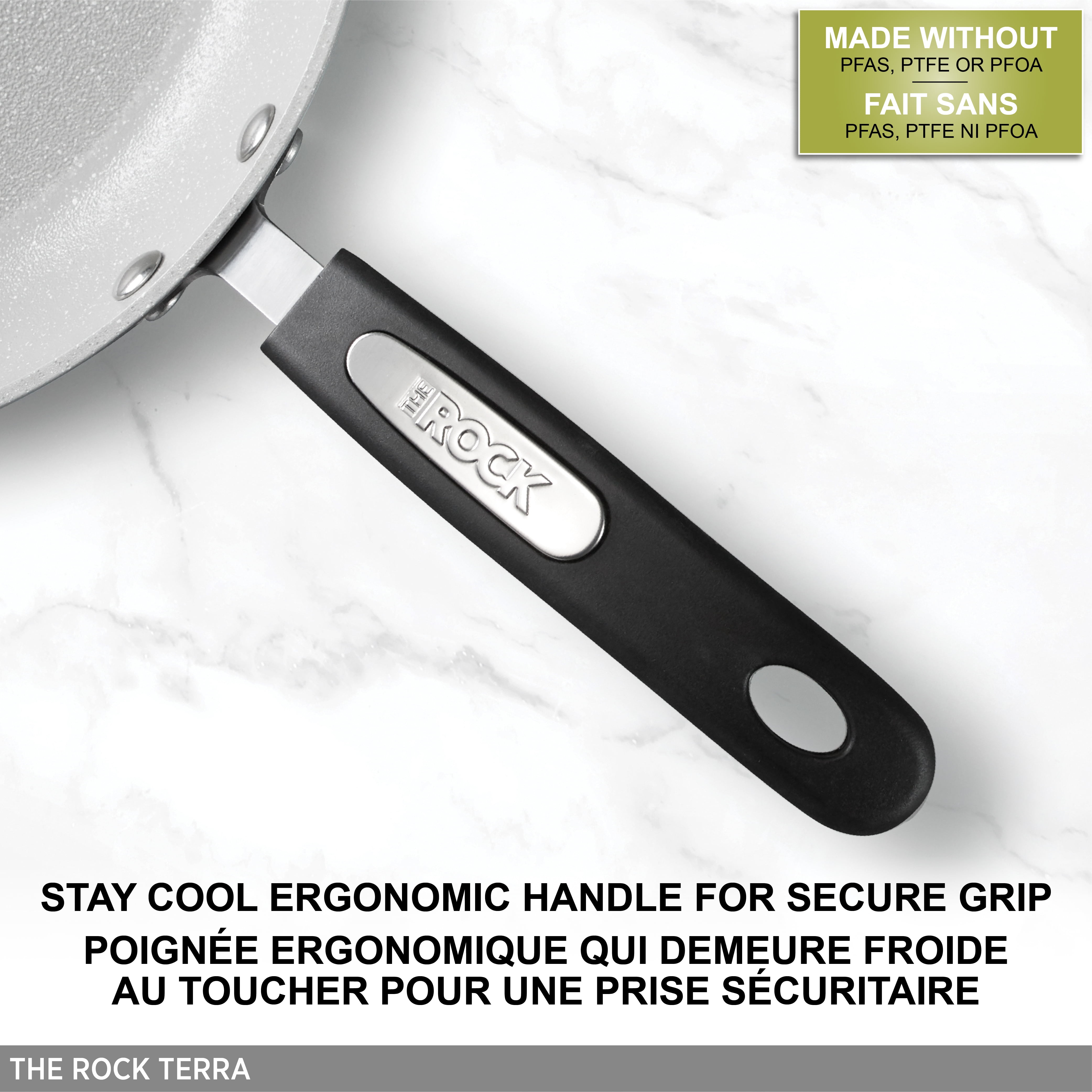 Starfrit The Rock Terra Non-Stick Frypan 12" (30cm) Diameter, Ceramic PFOA Free Coating, Thick aluminum base, No PFAS, PTFE or PFOA