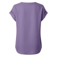 thumbnail image 6 of Craaazy Women Casual Tops Loose Fit Solid Color V Neck Wrap Front Short Sleeve Cotton Linen Blouses for Summer Gift, 6 of 6