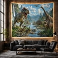 thumbnail image 6 of Tyrannosaurus Rex in a Lush Jungle Valley, Adventurous Digital Art for Dinosaur Fans, Prehistoric Nature Decor, Birthday Gift, Tapestry Wall Hanging for Bedroom and Dorm, 6 of 7