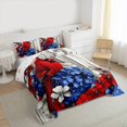thumbnail image 3 of Feelyou 3D Red Robin Queen Comforter Set for Teens, Blue Flower Floral Bedding Sets, Rustic Lodge Cabin Reversible Bedding Comforter Set, Luxury Bedroom Decor, 3-Piece, 3 of 8