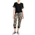 thumbnail image 3 of Self Esteem Juniors' Athletic Stripe Ruffle Short Sleeve T-Shirt, 3 of 4